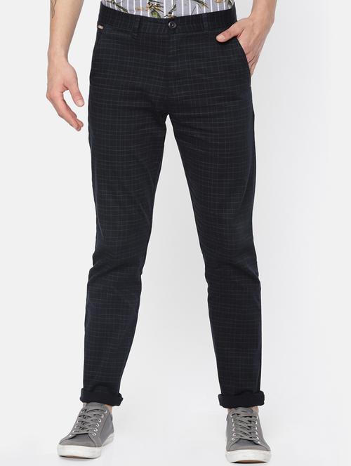 navy blue cotton chinos - 15815451 - Very Small Image - 1