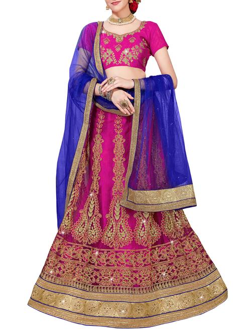 zari embroidered flared lehenga - 15817130 - Very Small Image - 1