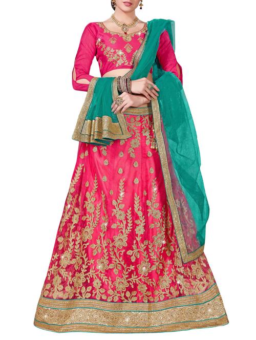 zari embroidered flared lehenga - 15817132 - Very Small Image - 1
