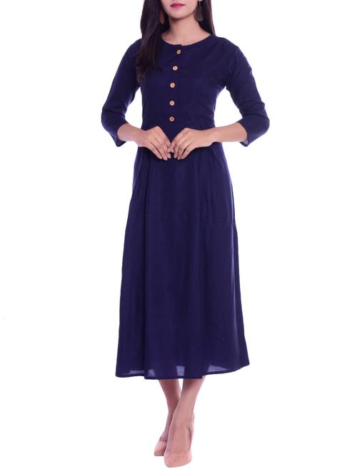 solid flared kurta - 15817838 - Very Small Image - 1