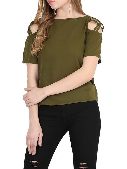 criss-cross detail boat neck top - 15818769 - Very Small Image - 1