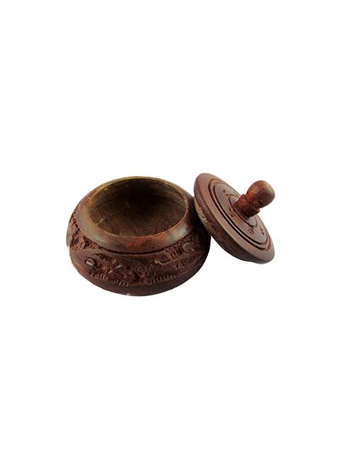 desi karigar shingar box brown wood handicrafts-sindoor box - 15819731 - Very Small Image - 1