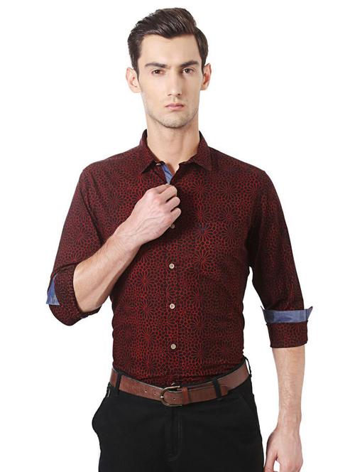 red printed casual shirt - 15820834 - Very Small Image - 1