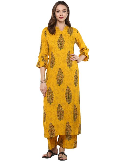 printed kurta with palazzo set - 15822012 - Very Small Image - 1