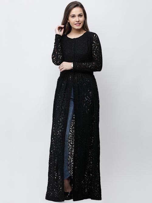 front slit button detail laced tunic - 15822107 - Very Small Image - 1