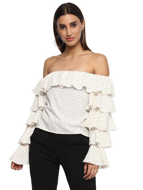 women's ruffle off shoulder top - 15822319 - Very Small Image - 1