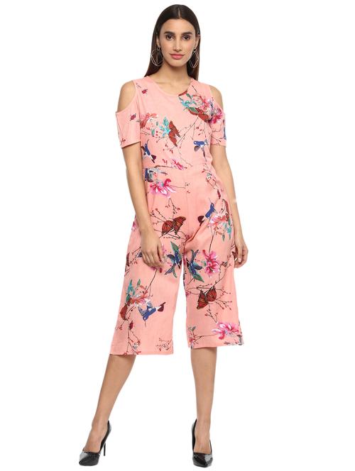 cold shoulder floral jumpsuit - 15822322 - Very Small Image - 1