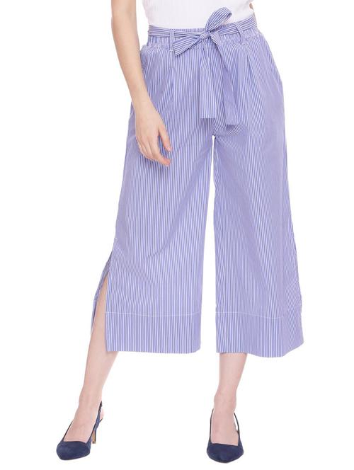 side slit striped wide leg trouser - 15823619 - Very Small Image - 1