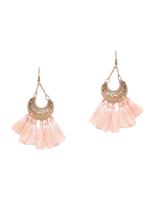 pink gold plated chandballi earring - 15826843 - Very Small Image - 1