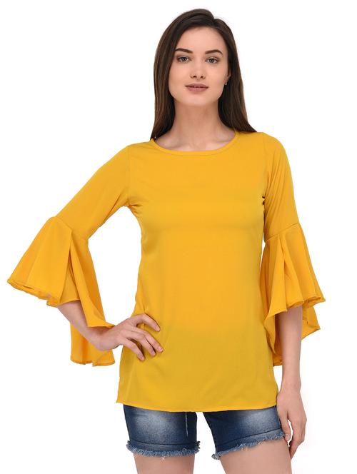 keyhole back bell sleeved top - 15827559 - Very Small Image - 1