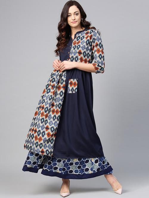 printed a-line kurta - 15827714 - Very Small Image - 1