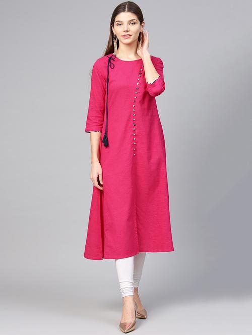 solid a-line kurta - 15827724 - Very Small Image - 1