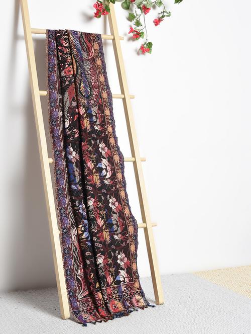 floral wool shawl - 15827739 - Very Small Image - 1