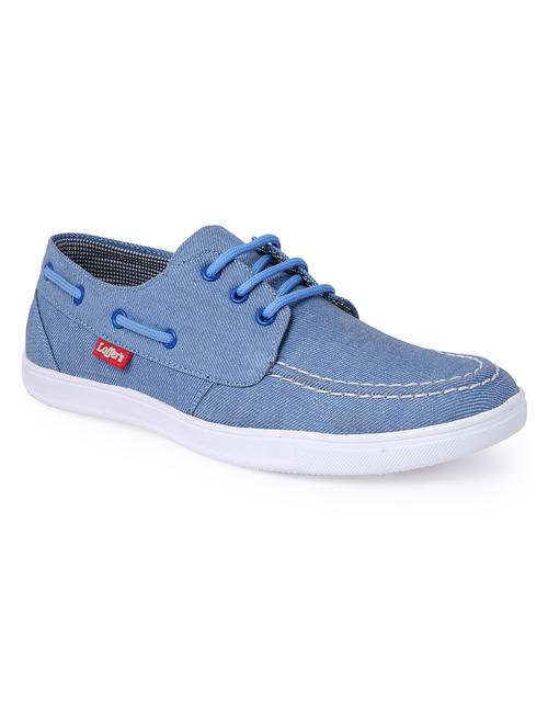 blue canvas lace up boat shoes - 15828465 - Very Small Image - 1