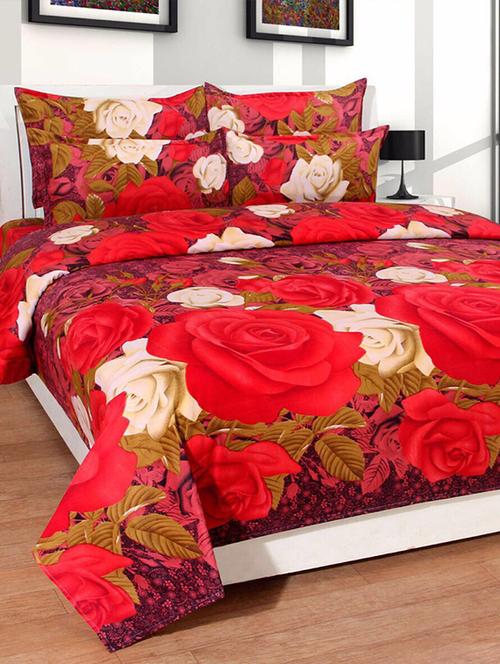 polycotton double bedsheet with 2 pillow covers - 15828949 - Very Small Image - 1
