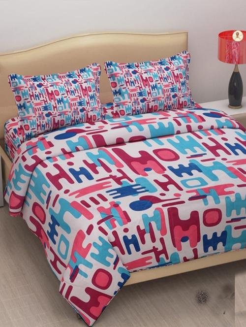 polycotton double bedsheet with 2 pillow covers - 15828967 - Very Small Image - 1