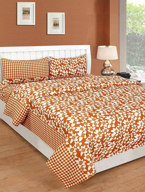 polycotton double bedsheet with 2 pillow covers - 15828974 - Very Small Image - 1