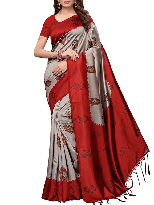 ethnic motif printed saree - 15830931 - Very Small Image - 1