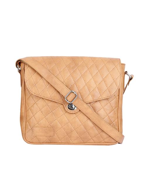 tan leatherette (pu) sling bag - 15831230 - Very Small Image - 1