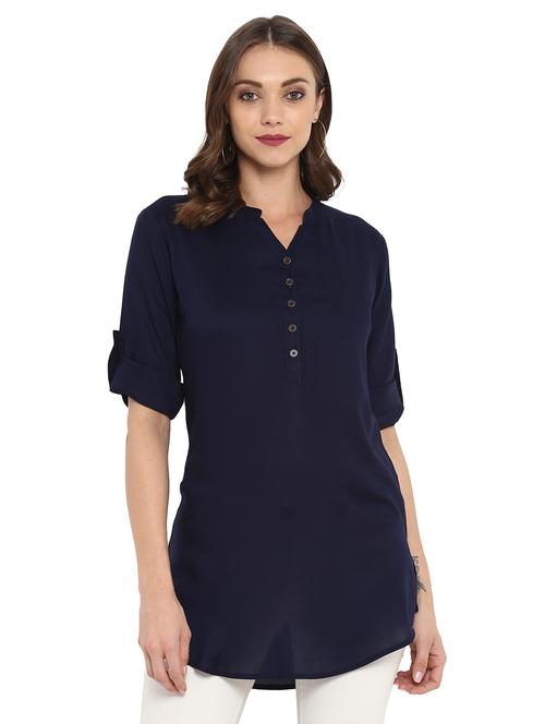 solid straight kurti - 15831883 - Very Small Image - 1