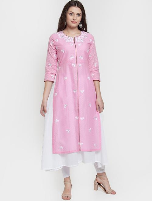layered embroidered kurta - 15832424 - Very Small Image - 1
