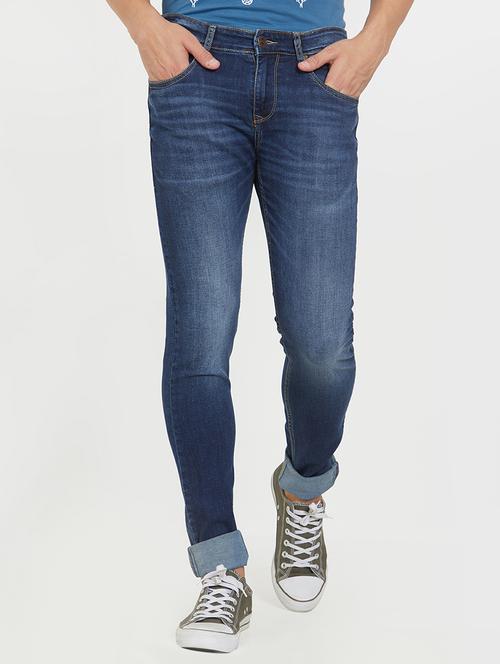 blue cotton washed jeans - 15832965 - Very Small Image - 1