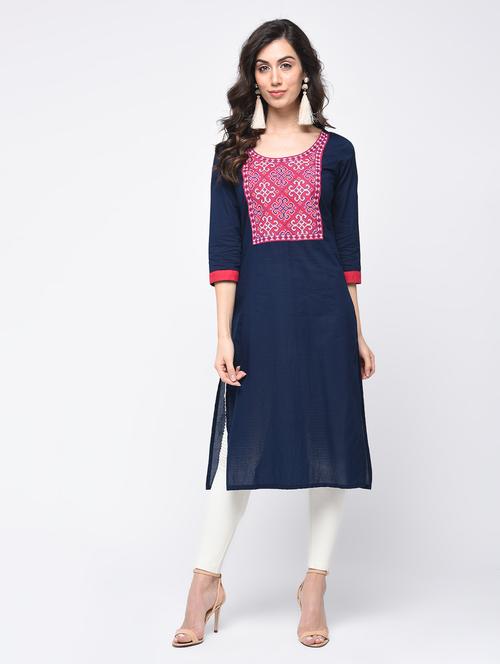ethnic motif printed straight kurta - 15832973 - Very Small Image - 1