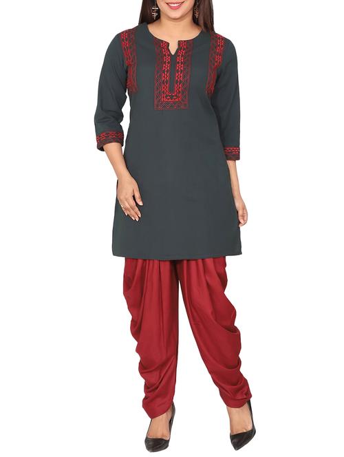 embroidered straight kurti - 15833144 - Very Small Image - 1