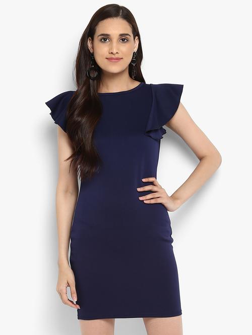 ruffled sleeved sheath dress - 15833449 - Very Small Image - 1