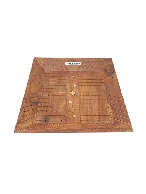 desi karigar handicrafts wooden rect lining tray - 15833557 - Very Small Image - 1