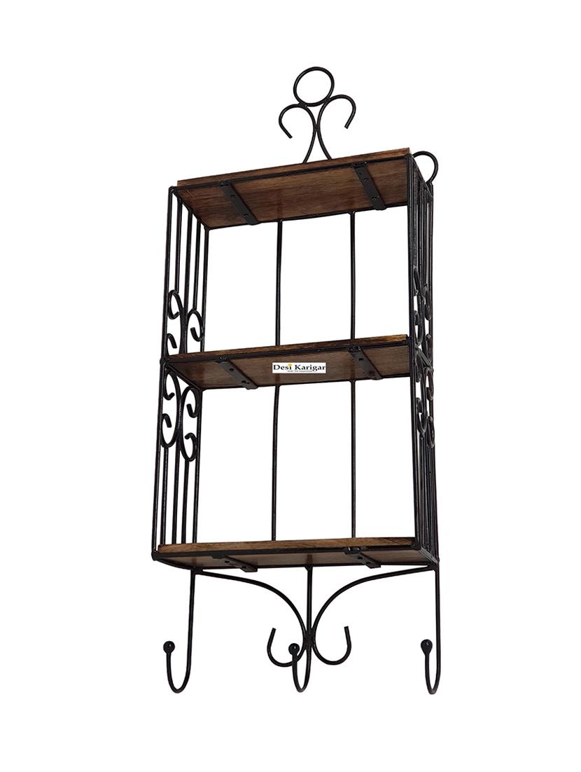 home decor 3 shelf book/ kitchen rack with cloth/cup hanger - 15833653 - Standard Image - 3