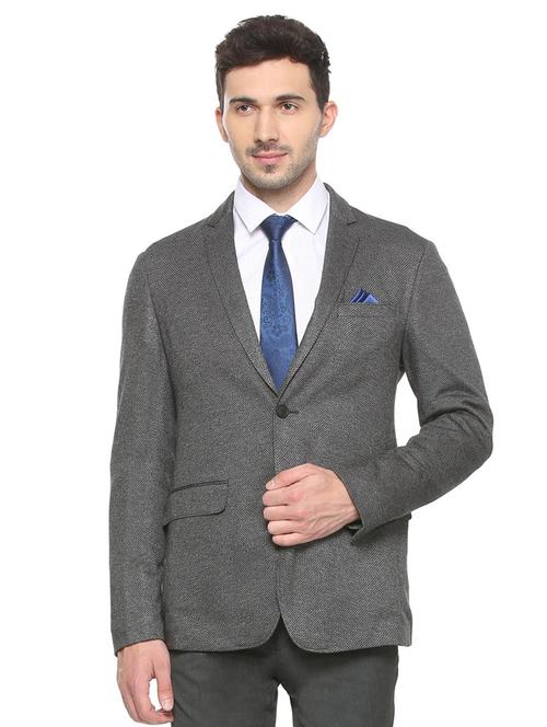 grey polyester single breasted formal blazer - 15833992 - Very Small Image - 1