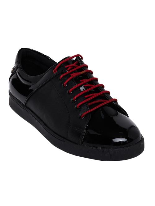 black leatherette lace up sneakers - 15835784 - Very Small Image - 1