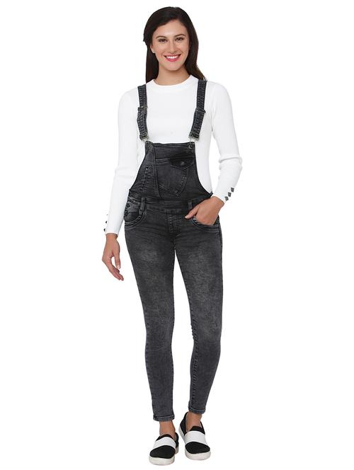 acid washed pocket detail dungaree - 15836471 - Very Small Image - 1