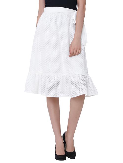 ruffled hem tie belted skirt - 15836485 - Very Small Image - 1