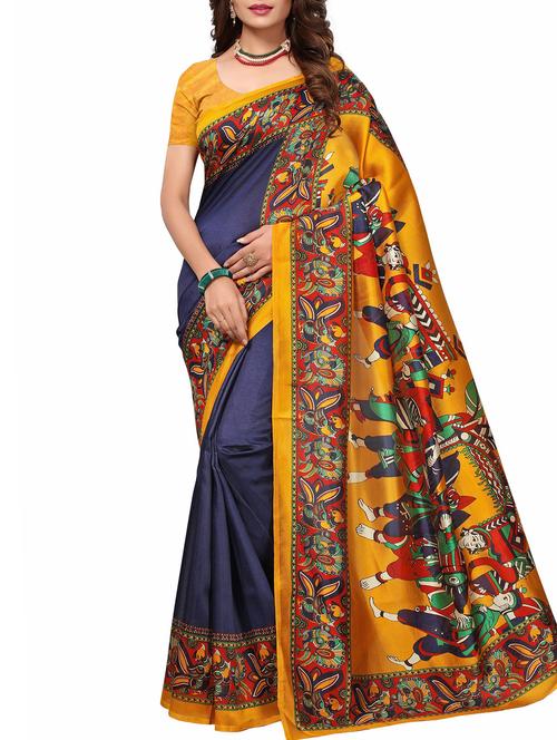 conversational printed mysore silk saree with blouse - 15836970 - Very Small Image - 1