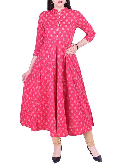 ethnic motif printed flared kurta - 15838549 - Very Small Image - 1