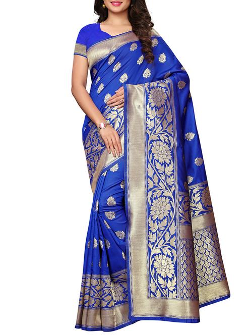 self design kanjivaram saree with blouse - 15839151 - Very Small Image - 1