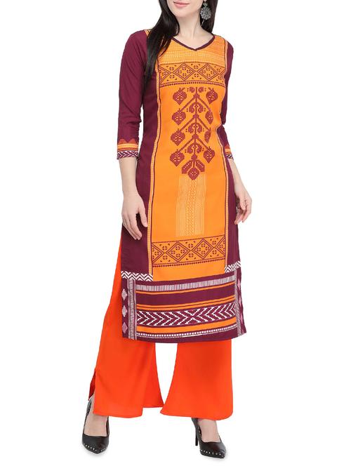 printed straight kurta - 15839361 - Very Small Image - 1