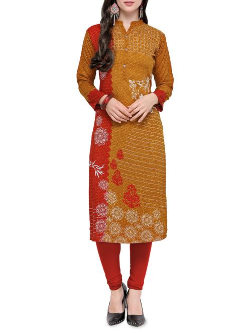 printed straight kurta - 15839373 - Very Small Image - 1