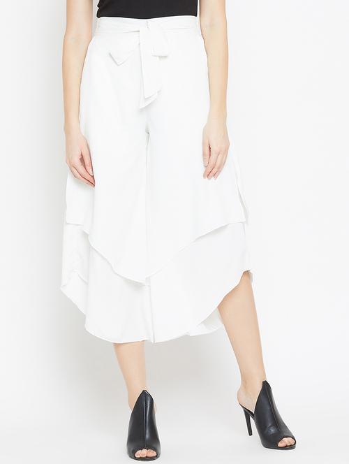 layered tie front flared culottes - 15839381 - Very Small Image - 1