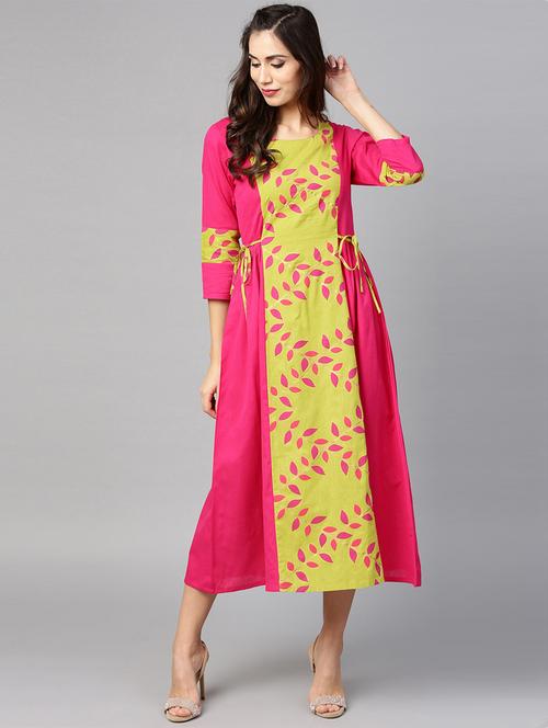 a-line printed dress - 15840724 - Very Small Image - 1