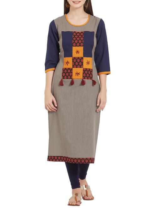 printed straight kurta - 15842326 - Very Small Image - 1