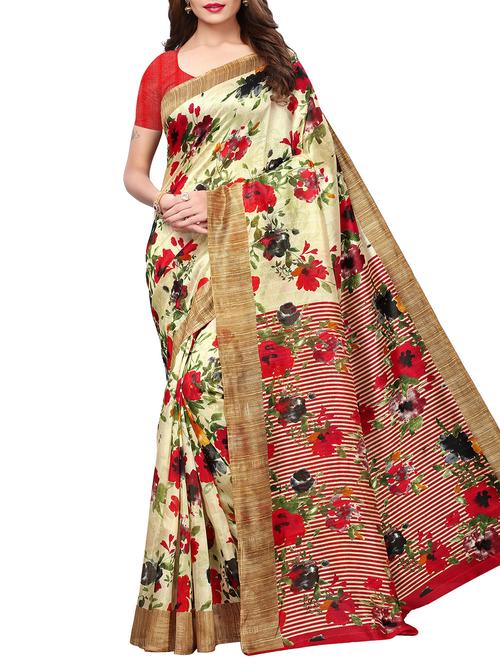 floral printed bhagalpuri saree with blouse - 15842661 - Very Small Image - 1