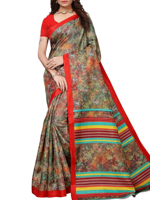 printed maysore art silk saree with blouse - 15843243 - Very Small Image - 1