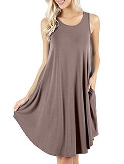 pocket detail a-line dress - 15844193 - Very Small Image - 1