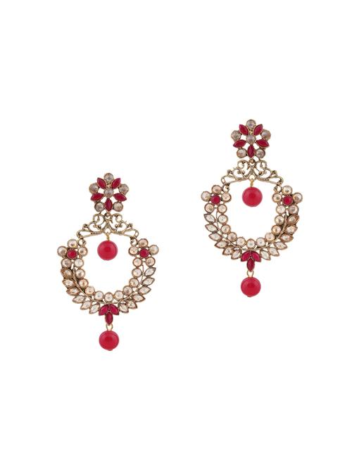 pink brass drop earring - 15846796 - Very Small Image - 1