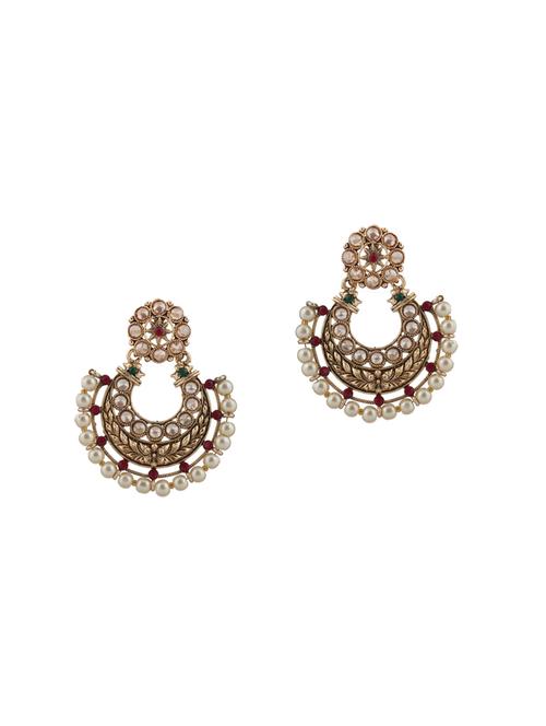 pink brass drop earring - 15846815 - Very Small Image - 1