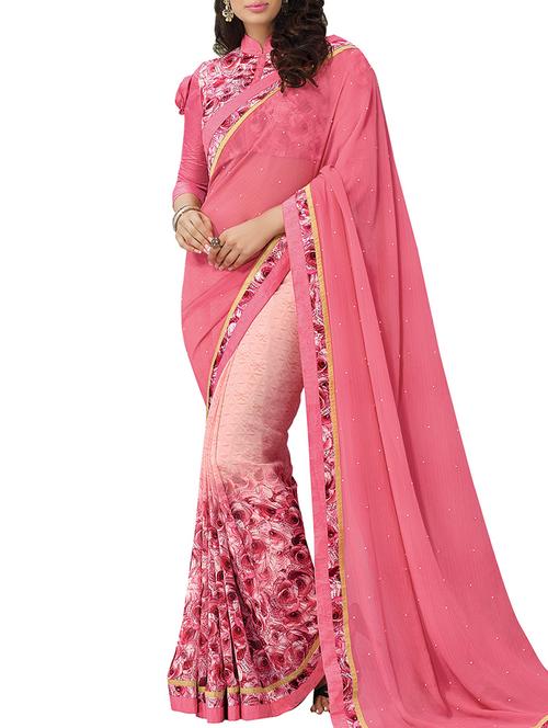 floral printed saree - 15846835 - Very Small Image - 1