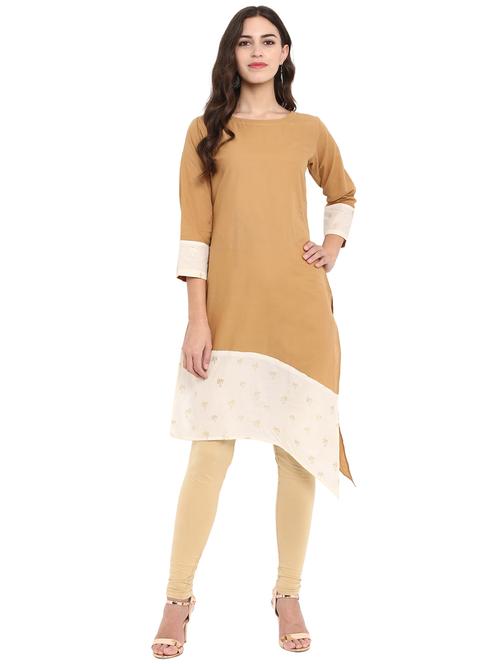 asymmetric color block kurta - 15847000 - Very Small Image - 1